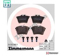 Brake pads 24135.980.1 ZIMMERMANN for CITROËN PEUGEOT
