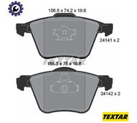 Textar Car Brake Pad Front Dimensions 74.2-74.9 x 155.1-156.6 For Volvo 2414101
