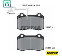 Textar Brake Pad Set 2414301 Disc Brake for SEAT Leon