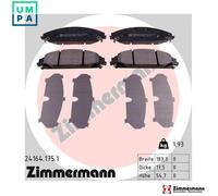 ZIMMERMANN 24164.175.1 Brake pad set