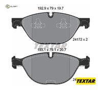 Textar 2417201 Front Axle Disc Brake Pad Set Fits BMW