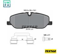 Textar Car Brake Pad Front Prepared For Wear Indicator For Land Rover 2419101