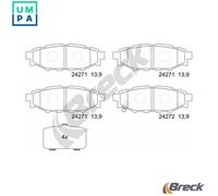 Brake pads 24271 00 702 10 BRECK for SUBARU TOYOTA