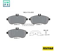 Textar Front Brake Pads 2430602 Full Set of 4 with Accessories for Mercedes-Benz C-Class C 180