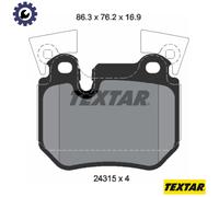Textar Brake Pads 2431501 - Genuine OE Rear Set of 4 with Counterweights, Fits BMW