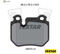 Textar Brake Pads 2431501 - Genuine OE Rear Set of 4 with Counterweights, Fits BMW