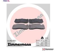 ZIMMERMANN Disc Brake Pad Set 24316.170.1 for BMW 1/3 Series E81/E87/E88