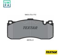 Textar Genuine OE Brake Pads 2431601 – Front Full Set of 4 for BMW Mini