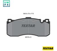 Textar Genuine OE Brake Pads 2431601 – Front Full Set of 4 for BMW Mini