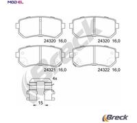 Fits BRECK 24320 00 704 10 Brake Pad Set, disc brake 24320 00 704 10 Brake pads