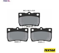 Textar Brake Pads 2432301 – Genuine OE Full Set of 4 Rear for Lexus Toyota