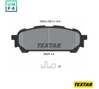Textar Rear Brake Pads fits Subaru Impreza Forester 2433101