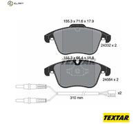 Textar Front Brake Pads 2433201 Full Set of 4 Fits Peugeot 508 SW Citroen C5 407