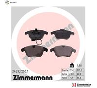 ZIMMERMANN Brake Pad Set 24333.200.1 – Disc Brake for Audi/SEAT/VW Q3 1.4L