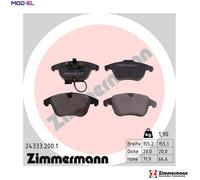 ZIMMERMANN Brake Pad Set 24333.200.1 – Disc Brake for Audi/SEAT/VW Q3 1.4L