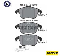 Textar Brake Pads 2433301 – Genuine OE Front Full Set of 4 for Audi, Seat, VW
