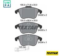 Textar Brake Pads 2433301 – Genuine OE Front Full Set of 4 for Audi, Seat, VW