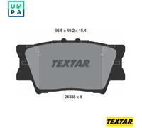 Textar Brake Pads Set 2433801 – Rear Set of 4 – Toyota/Lexus – Genuine OE