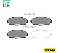 Textar Front Brake Pad Set 2434201, Genuine OE for Honda, Acura, Great Wall, Full Set of 4