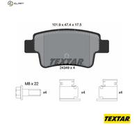 Textar 2434901 Rear Axle Disc Brake Pad Set Fits Fiat