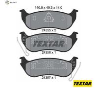 Brake pads 2435501 TEXTAR for JEEP WRANGLER Mk II CHEROKEE
