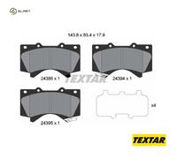TEXTAR 2438601 Brake Pad Set, disc brake for ,HYUNDAI,LEXUS,TOYOTA,TOYOTA (FAW)