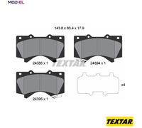 TEXTAR 2438601 Brake Pad Set, disc brake for ,HYUNDAI,LEXUS,TOYOTA,TOYOTA (FAW)