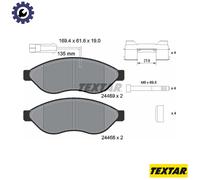 Textar 2446901 Front Axle Disc Brake Pad Set Fits Citroen Fiat Peugeot