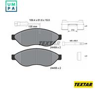 Textar 2446901 Front Axle Disc Brake Pad Set Fits Citroen Fiat Peugeot