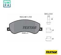Textar Brake Pads Front Full Set 2448404 with Accessories – Fits VW Amarok 3.0 TDI