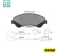 Textar Brake Pads 2448501 - Front Full Set of 4 with Caliper Screws & Wear Warning Contact (Ford)