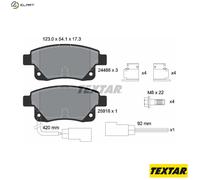 Textar Brake Pads 2448601 Rear – Full Set of 4 with Caliper Screws & Wear Contact for Ford
