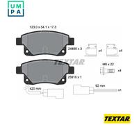Textar Brake Pads 2448601 Rear – Full Set of 4 with Caliper Screws & Wear Contact for Ford