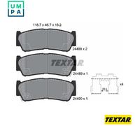 Textar 2448801 Rear Axle Disc Brake Pad Set Fits Hyundai