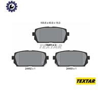 Textar Rear Brake Pads fits Kia Carens 2.0 CVVT FWD III UN 2449101