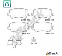 Brake pads 24496 00 702 00 BRECK for LAND ROVER FORD VOLVO