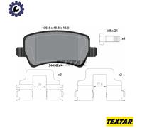 Textar Rear Brake Pads Set 2449602 - Set of 4 + Accessories - Fits Freelander 2, S-Max, V60/V70