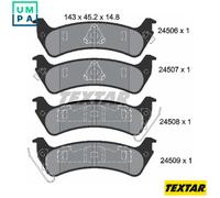 Textar Rear Brake Pads fits Jeep Grand Cherokee AWD ZG,ZJ 2450601