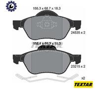 Textar Brake Pads 2453501 Genuine OE Front Set of 4 with Accessories, fits Renault