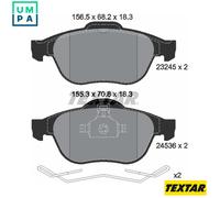 Genuine OE Textar Brake Pads Full Set Of 4 Front With Accessories 2453601