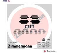 ZIMMERMANN Brake Pad Set 24537.160.2 for Ford Mondeo IV, Focus II, Kuga I, Galaxy II
