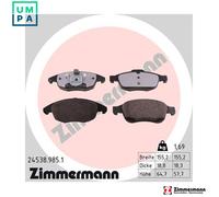 Brake pads 24538.985.1 ZIMMERMANN for CITROËN PEUGEOT DS