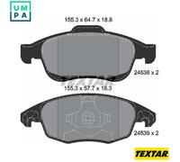 Textar Front Brake Pads 2453801 – Genuine OE Full Set of 4 for Citroën/Peugeot/DS