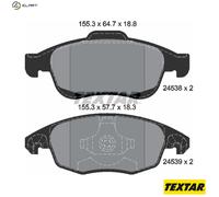 Textar Front Brake Pads 2453801 – Genuine OE Full Set of 4 for Citroën/Peugeot/DS