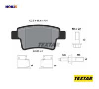 Rear Brake Pad Set For Disc Fits Citroën C4 C4 Grand Picasso TEXTAR 2454001