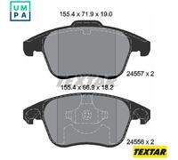 Textar Brake Pad Set 2455701 - Front - Fits Citroën C4 II/III, C4 Picasso, DS4/DS5, Peugeot