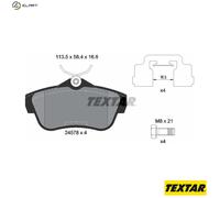 Textar Rear Brake Pad Set 2457801 – Genuine OE Set of 4 – Fits Fiat, Peugeot, Citroën, Toyota