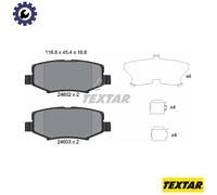 Textar Rear Brake Pads 2460201 - Genuine OE Full Set of 4 with Accessories, 1 Year Warranty
