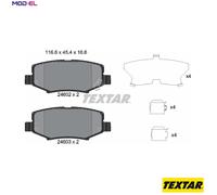 Textar Rear Brake Pads 2460201 - Genuine OE Full Set of 4 with Accessories, 1 Year Warranty