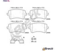 BRAKE PAD SET DISC BRAKE 24606 00 554 00 FOR AUDI A4/S4 A5/S5/Convertible 2.0L